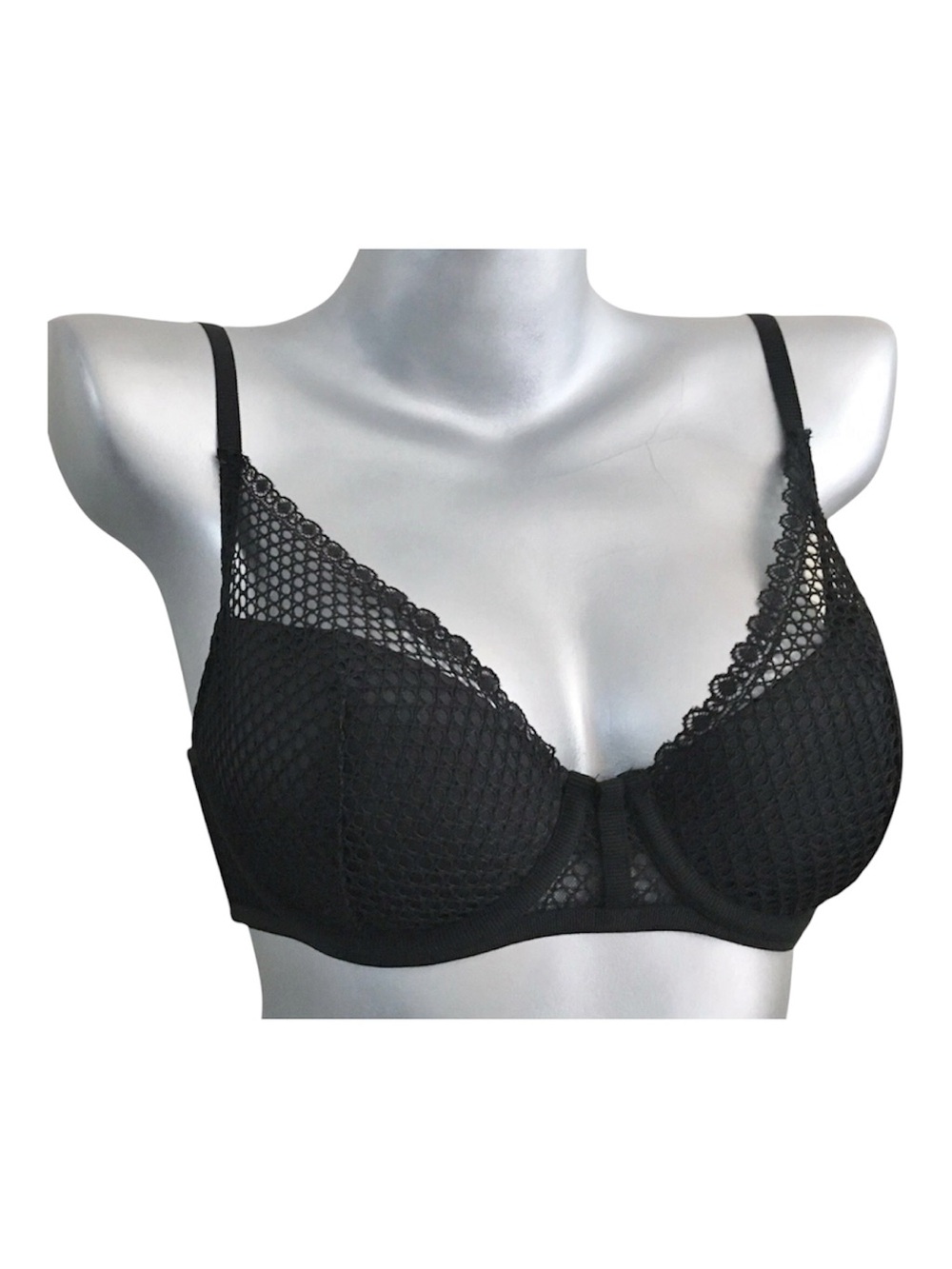 Victoria's Secret Black Lace & Mesh Underwire Bra NWOT